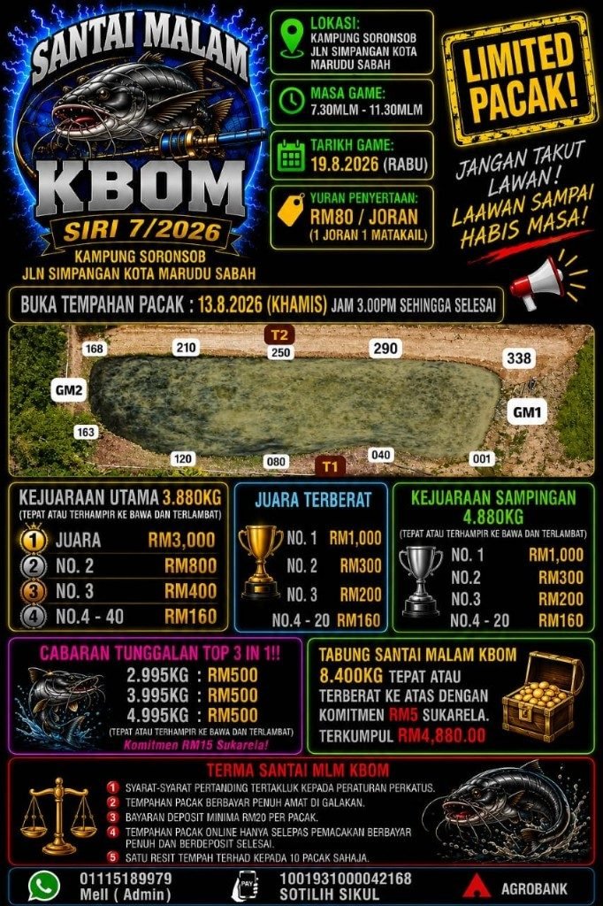 Flyer Santai Malam KBOM Siri 7/2026 — Kolam Botung Marudu